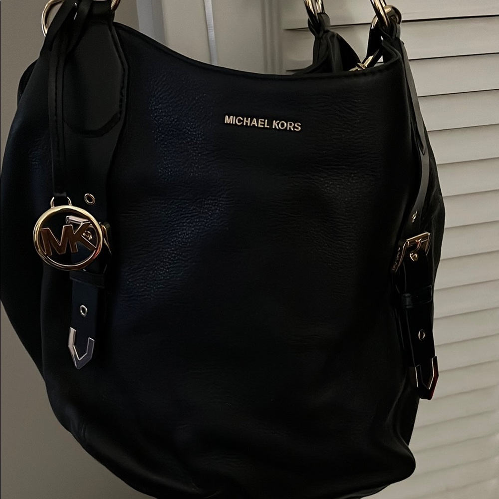 Michael Kors Black Leather Shoulder Bag